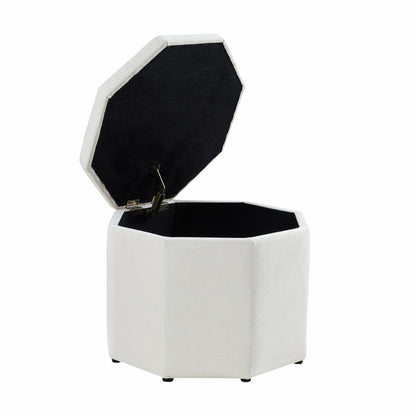 Storage Ottomans: Linen Upholstered Storage Ottoman