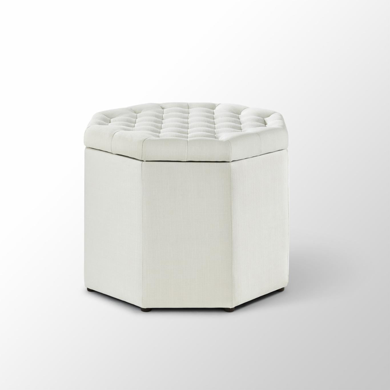 Storage Ottomans: Linen Upholstered Storage Ottoman