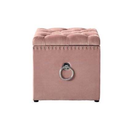 Storage Ottomans: Velvet Storage Ottoman with Knob
