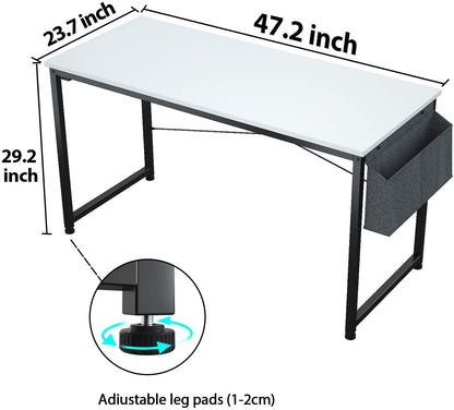 Study Table : 47 Inch Home Office Desk & Study Table with Storage Shelves