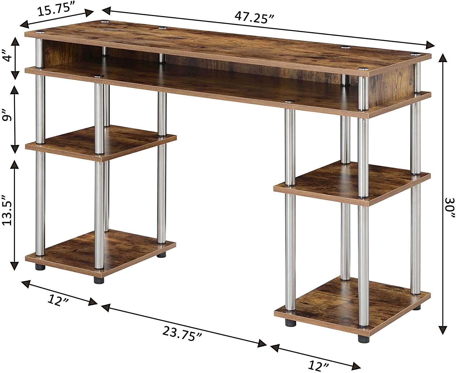Study Table : Morden Study Table with Shelves