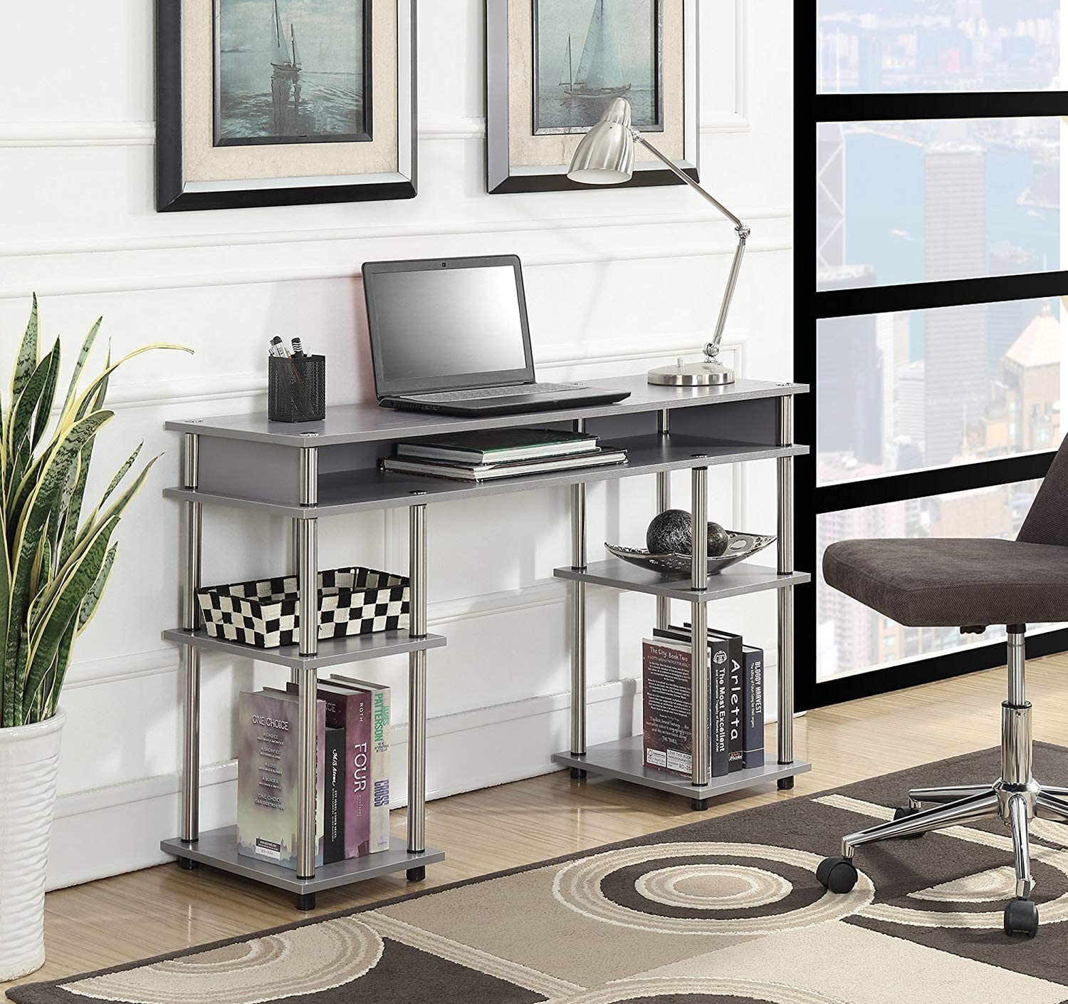 Study Table : Morden Study Table with Shelves