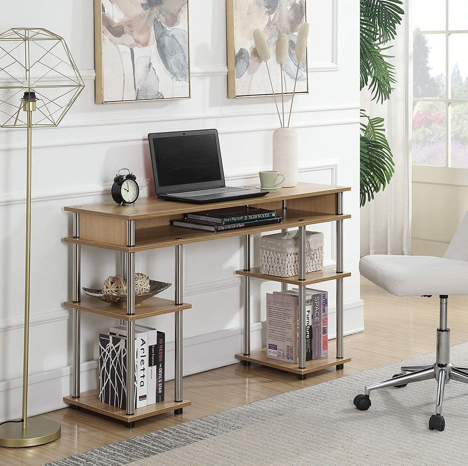 Study Table : Morden Study Table with Shelves