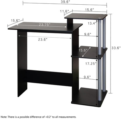 Study Table : Computer Desk, Square Side Shelves & Study Table