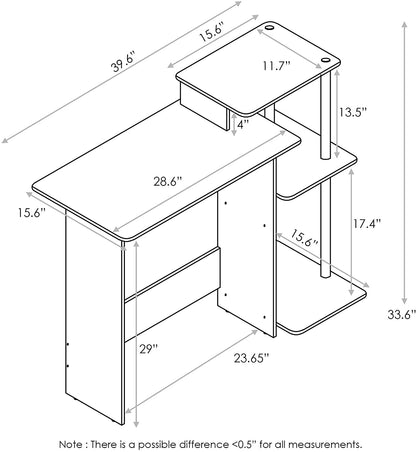 Study Table : Computer Desk, Square Side Shelves & Study Table