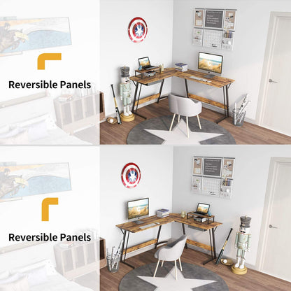 Study Table : Corner Desk, Home Office Writing Study with Small Table