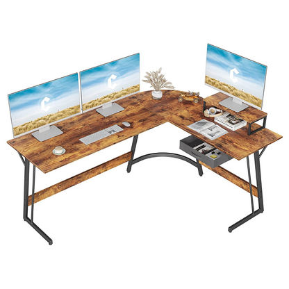 Study Table  Corner Desk, Home Office Writing Study Computer Table with Small Table