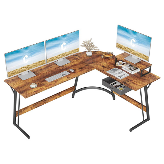 Study Table  Corner Desk, Home Office Writing Study Computer Table with Small Table