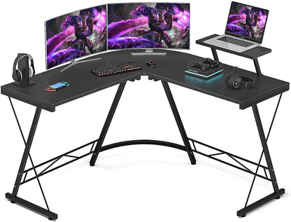 Study Table : Game Desk Home Office Desks  Round Corner, Black