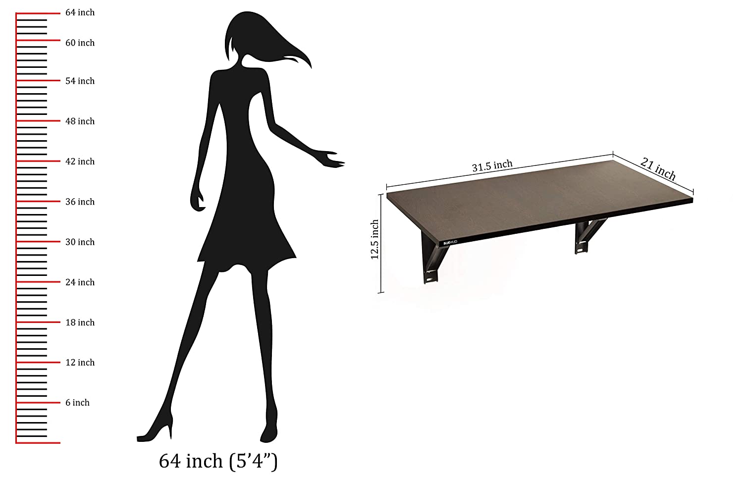 Study Table: Humming Folding Wall Mounted Study Table