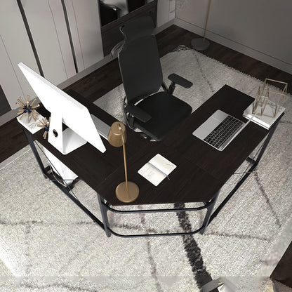 Study Table : L Desk Office Desk Workstation Desk Corner Desk, Black