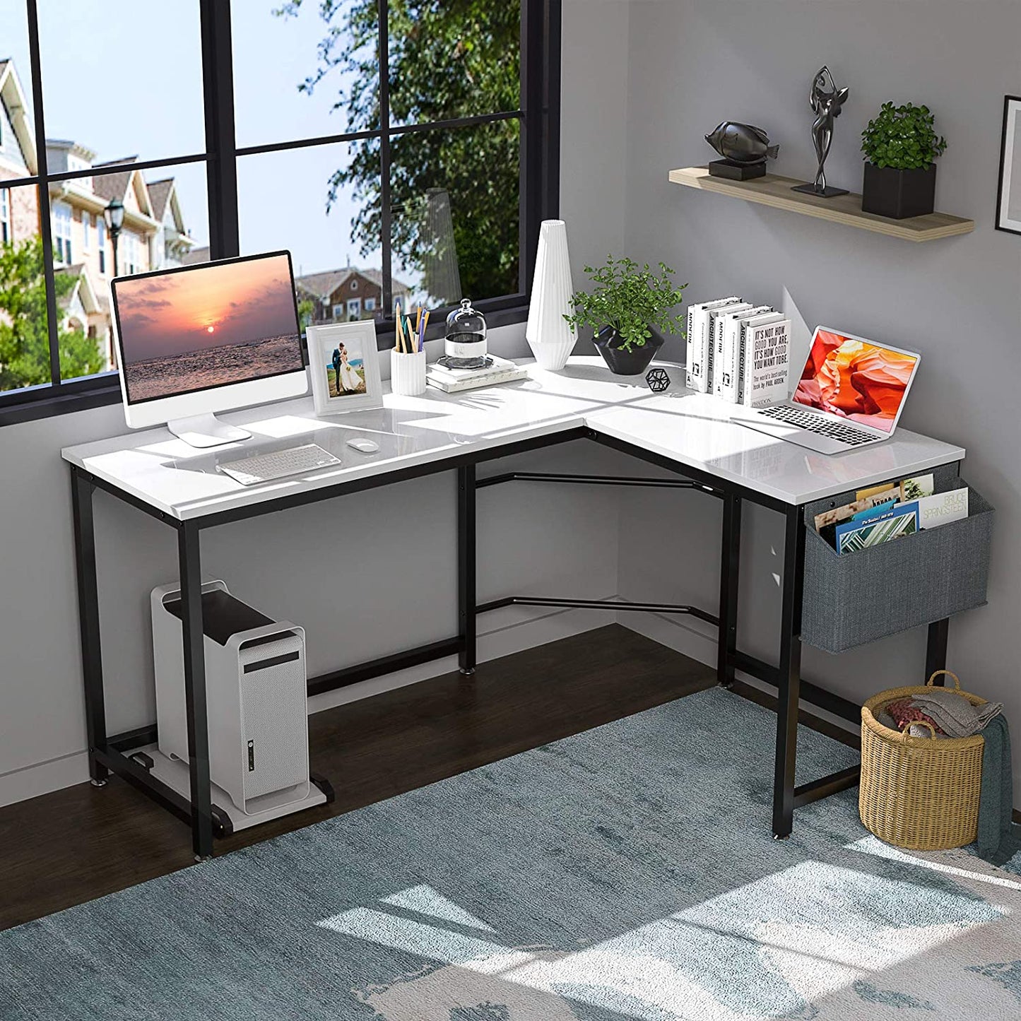 Study Table : Modern Simple Multi-Usage Study Table with Storage Bag