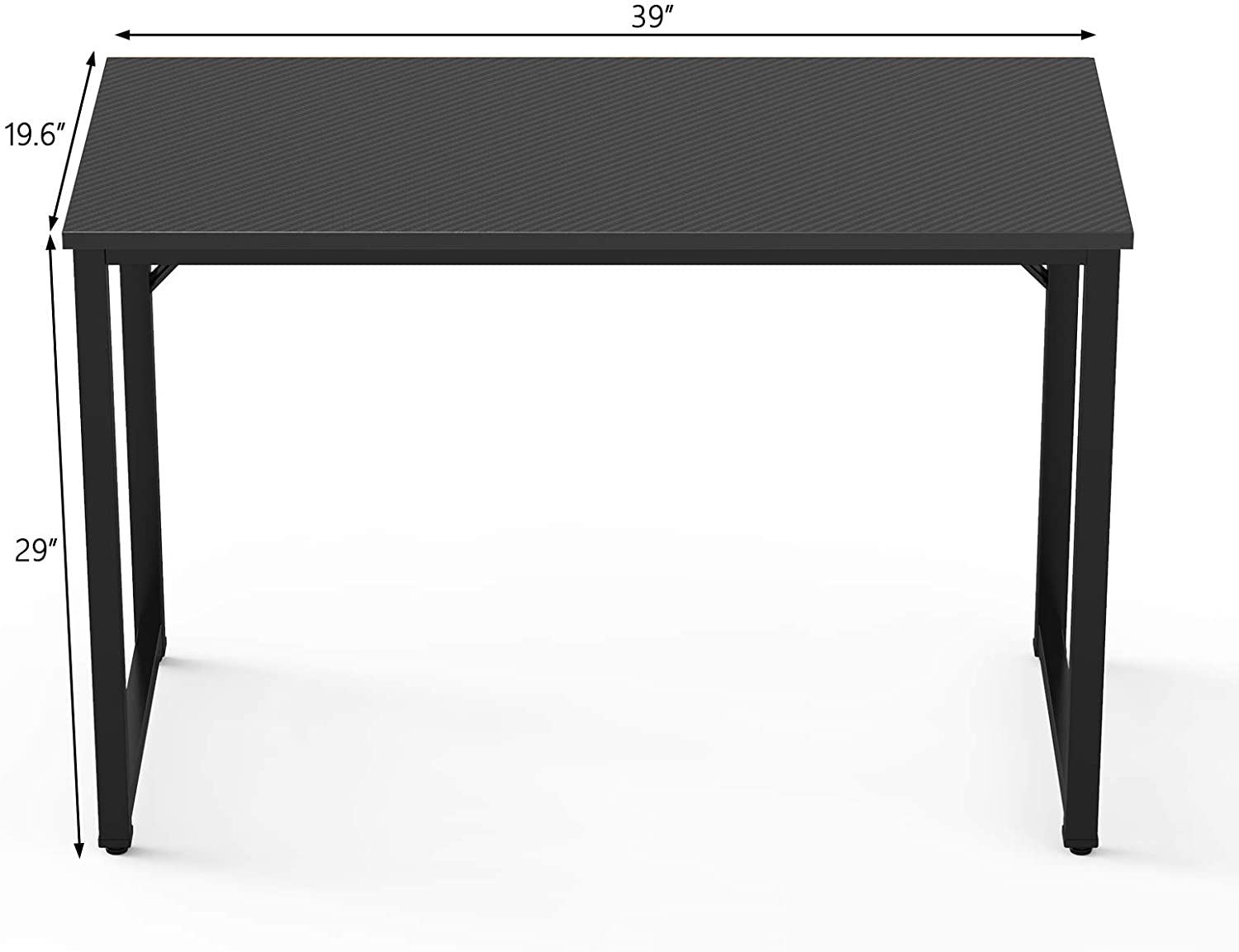 Study Table Modern Simple Style PC Desk, Black Metal Frame Small Place