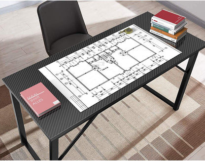 Study Table Modern Simple Style PC Desk, Black Metal Frame Small Place