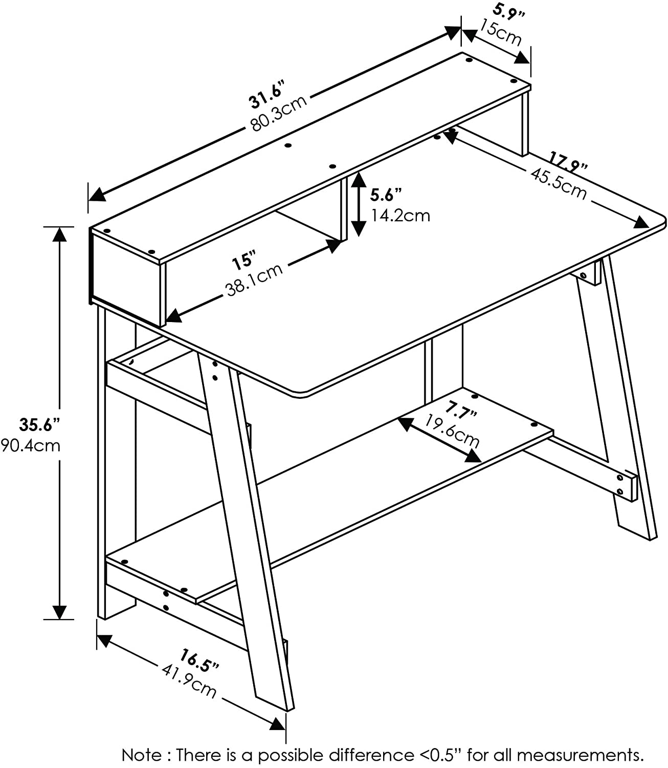 Study Table : Simplistic a Frame Study Table( Espresso)