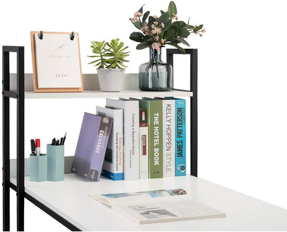 Study Table : Storage Shelves Study Writing Table for Home Office