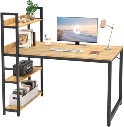 Study Table : Storage Shelves Study Writing Table for Home Office
