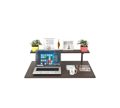 Study Table: Stowe Wood Wall Mount Study Table Desk with Shelf for Home & Office (Wenge)
