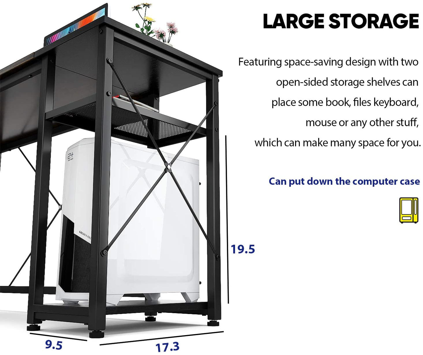 Study Table : Study Table with Storage Shelves, Space-Saving
