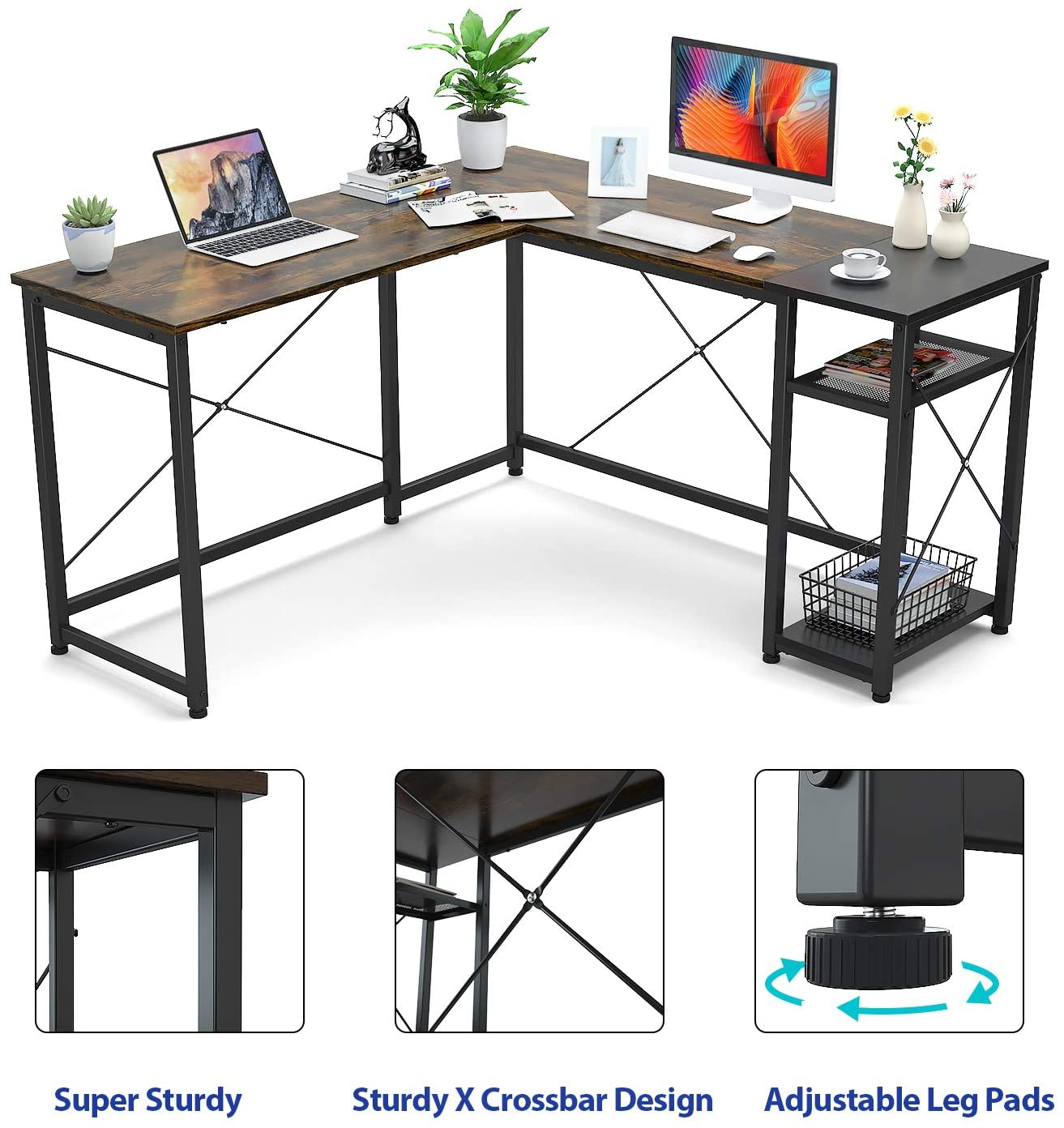 Study Table : Study Table with Storage Shelves, Space-Saving