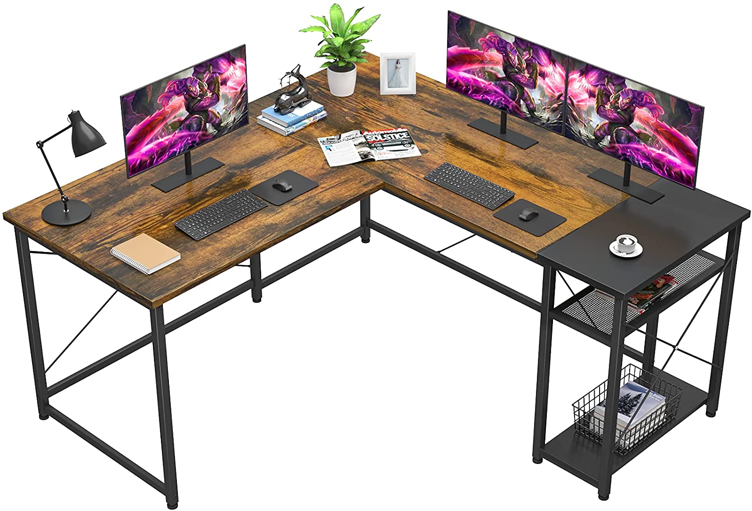 Study Table : Study Table with Storage Shelves, Space-Saving