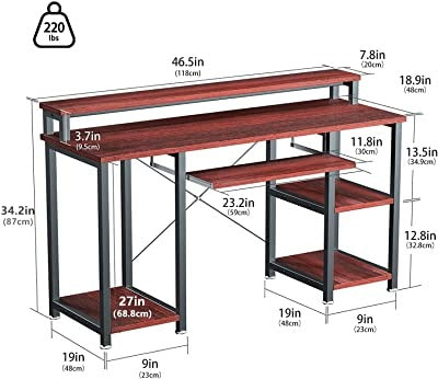 Study Table Studying Writing Table for Home Computer Table for Office (Bamboo)