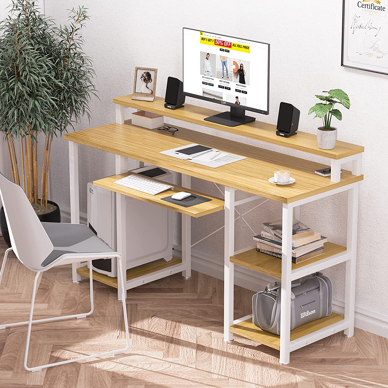 Study Table Studying Writing Table for Home Office (Bamboo) 