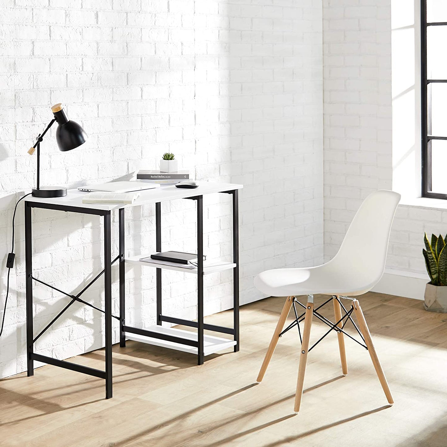 Study Tables : Basics Classic, Home Office Computer Desk With Shelves