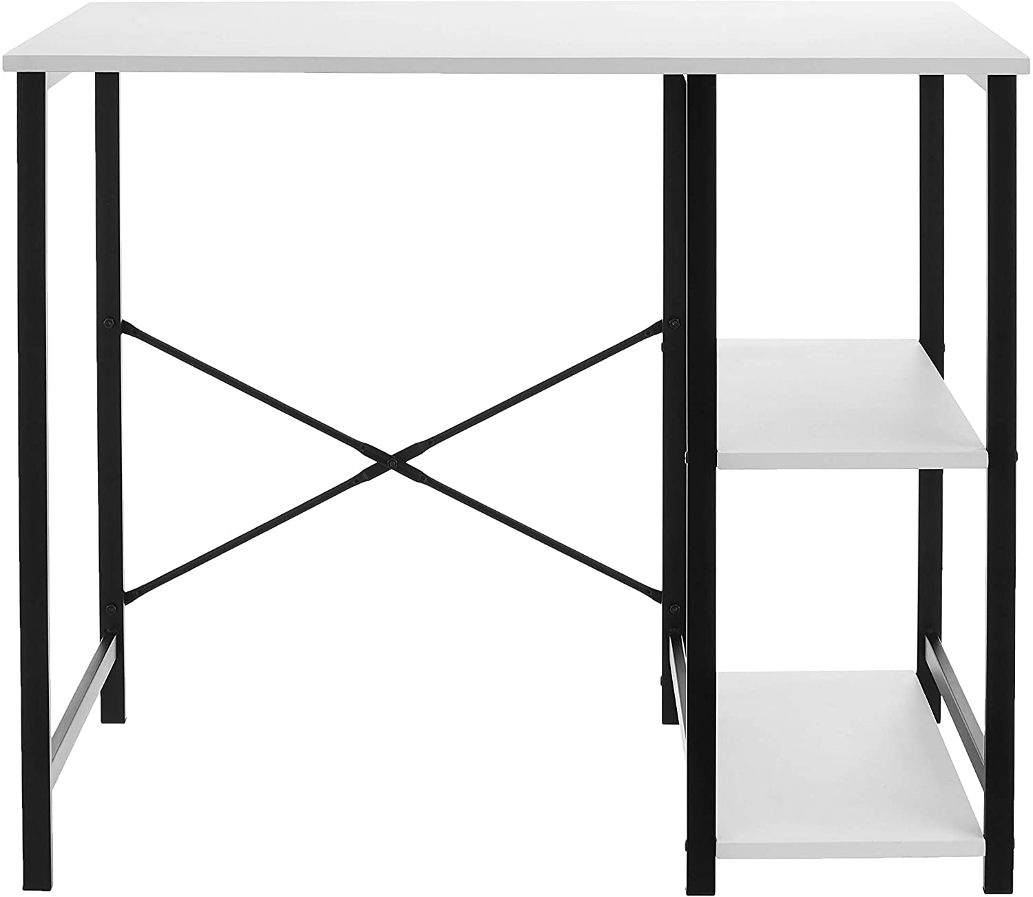 Study Tables : Basics Classic, Home Office Computer Desk With Shelves