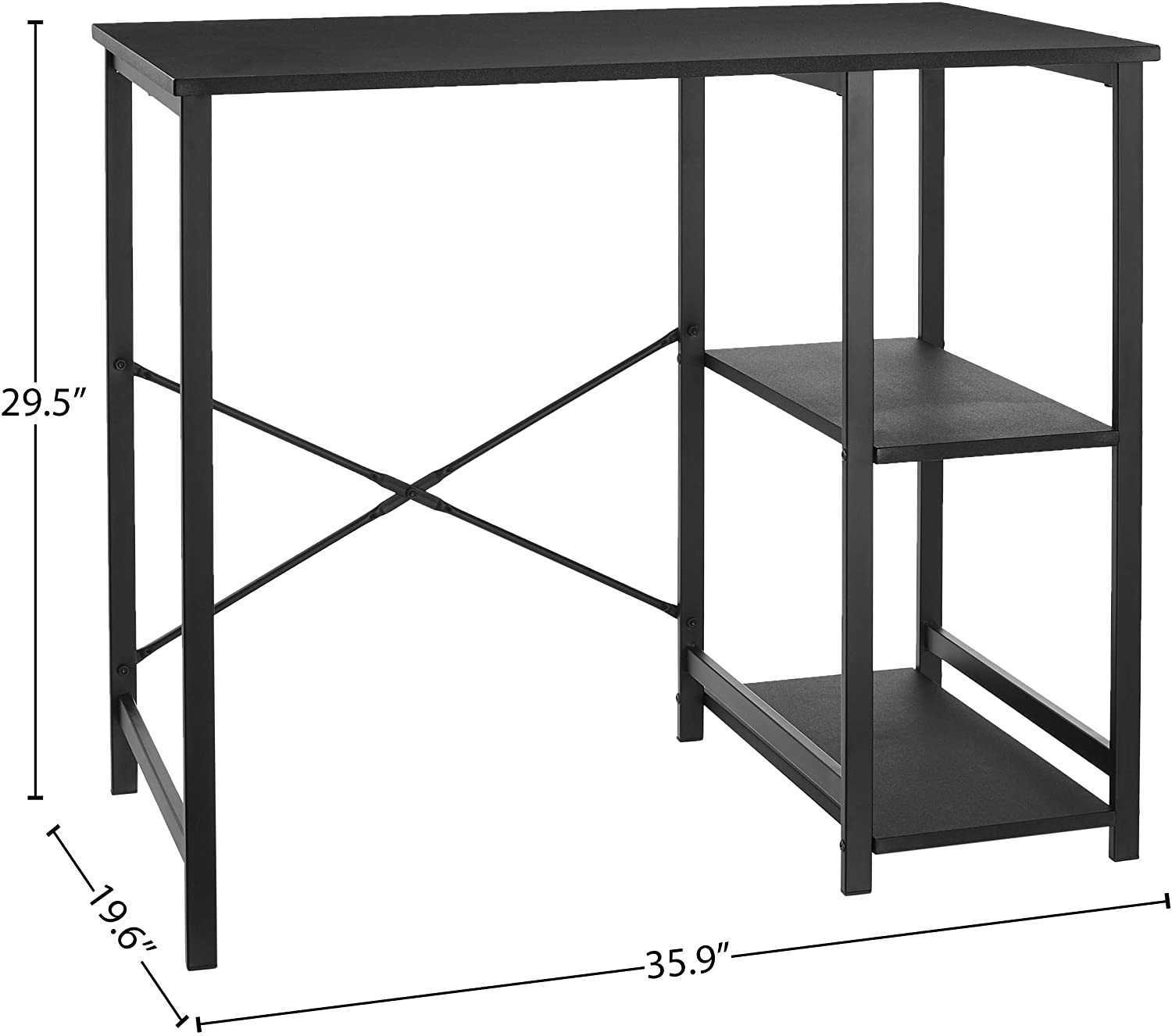 Study Tables : Basics Classic, Home Office Computer Desk With Shelves
