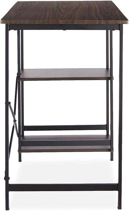 Study Tables : Basics Classic, Home Office Computer Desk With Shelves
