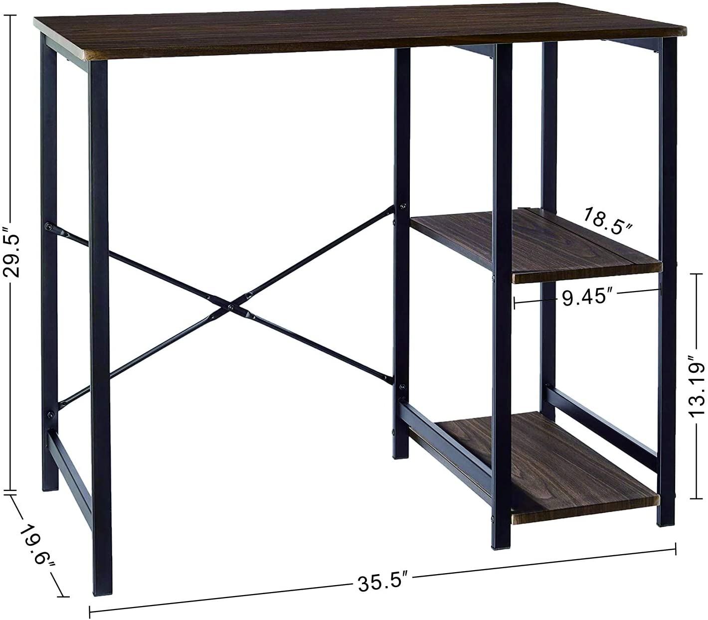 Study Tables : Basics Classic, Home Office Computer Desk With Shelves