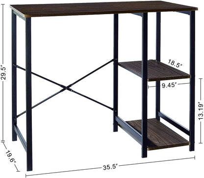 Study Tables : Basics Classic, Home Office Computer Desk With Shelves