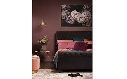King Size Bed: Black Velvet Super King Size Bed