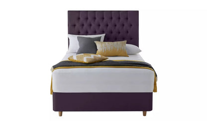 King Size Bed: Purple 2 Drawer King Size Bed With Storage