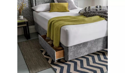 Super King : Size Superking 2 Drawer Divan -Silver