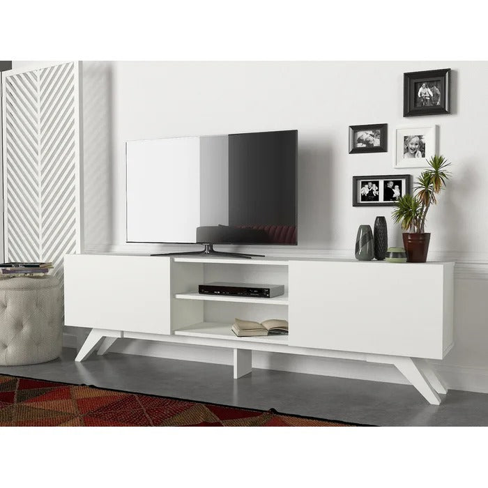 TV Panel: Modern Television Table With Cabinet Doors, TV Console