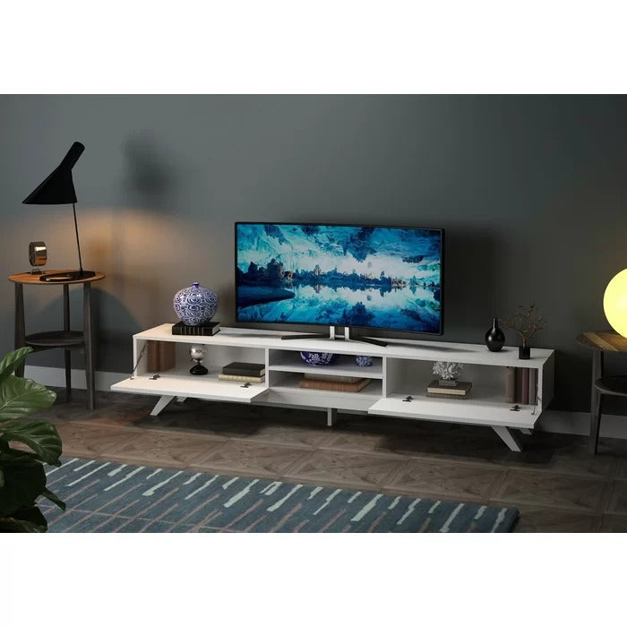 TV Panel: Modern Television Table With Cabinet Doors, TV Console