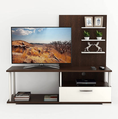 TV Stand: Novh Wood TV Entertainment Unit Stand (Wenge & White) Standard - Ideal for upto 32"