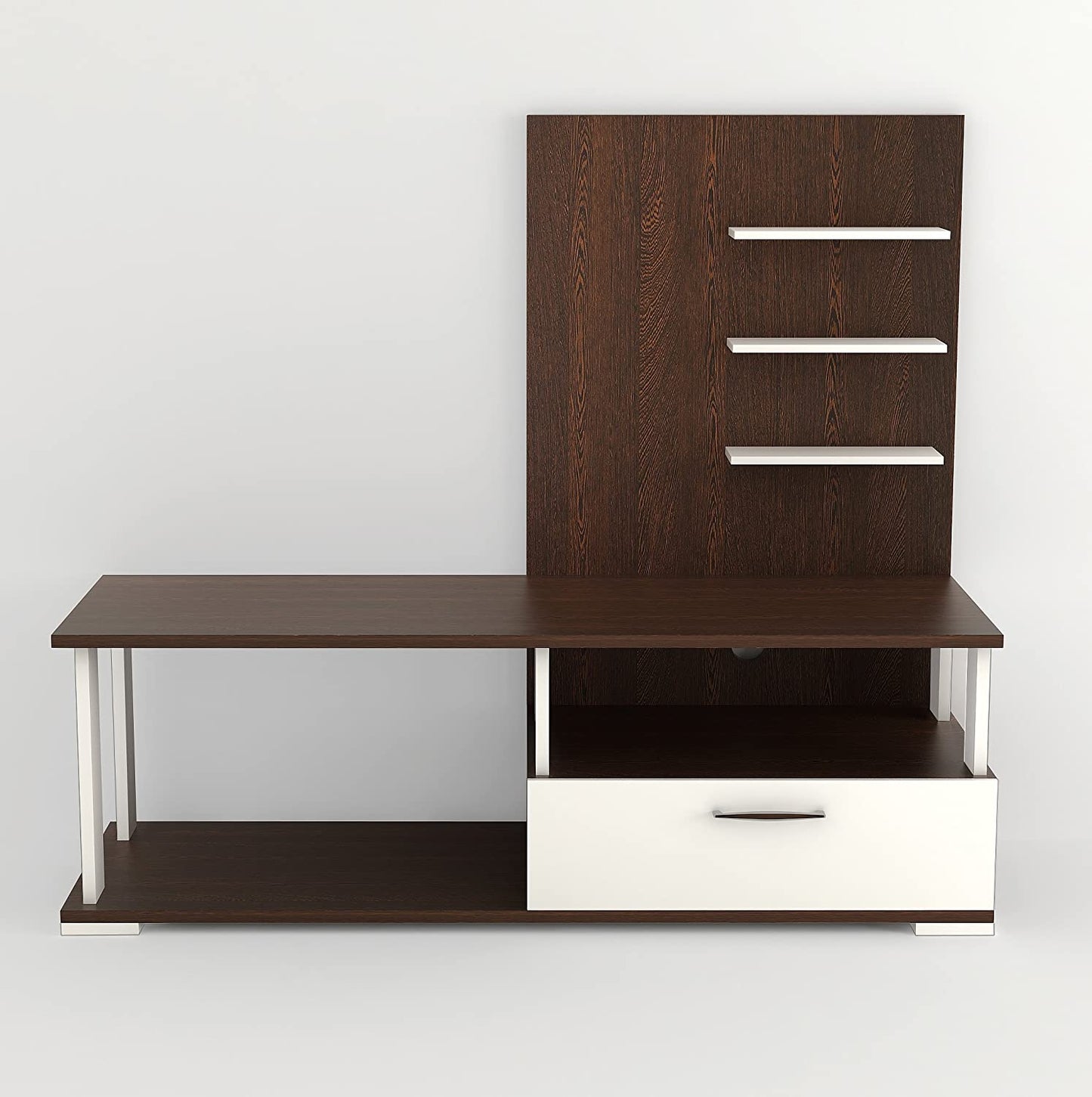 TV Stand: Novh Wood TV Entertainment Unit Stand (Wenge & White) Standard - Ideal for upto 32"