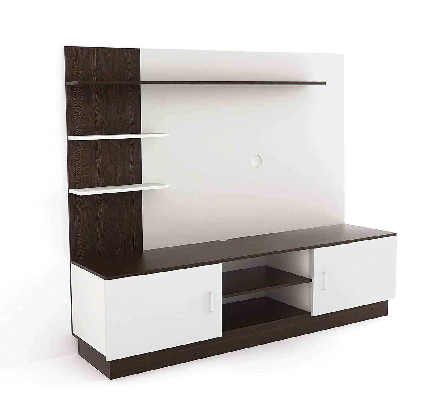 TV Stand: Rolet Engineered Wood TV Entertainment Unit Stand (Wenge, Frosty White)