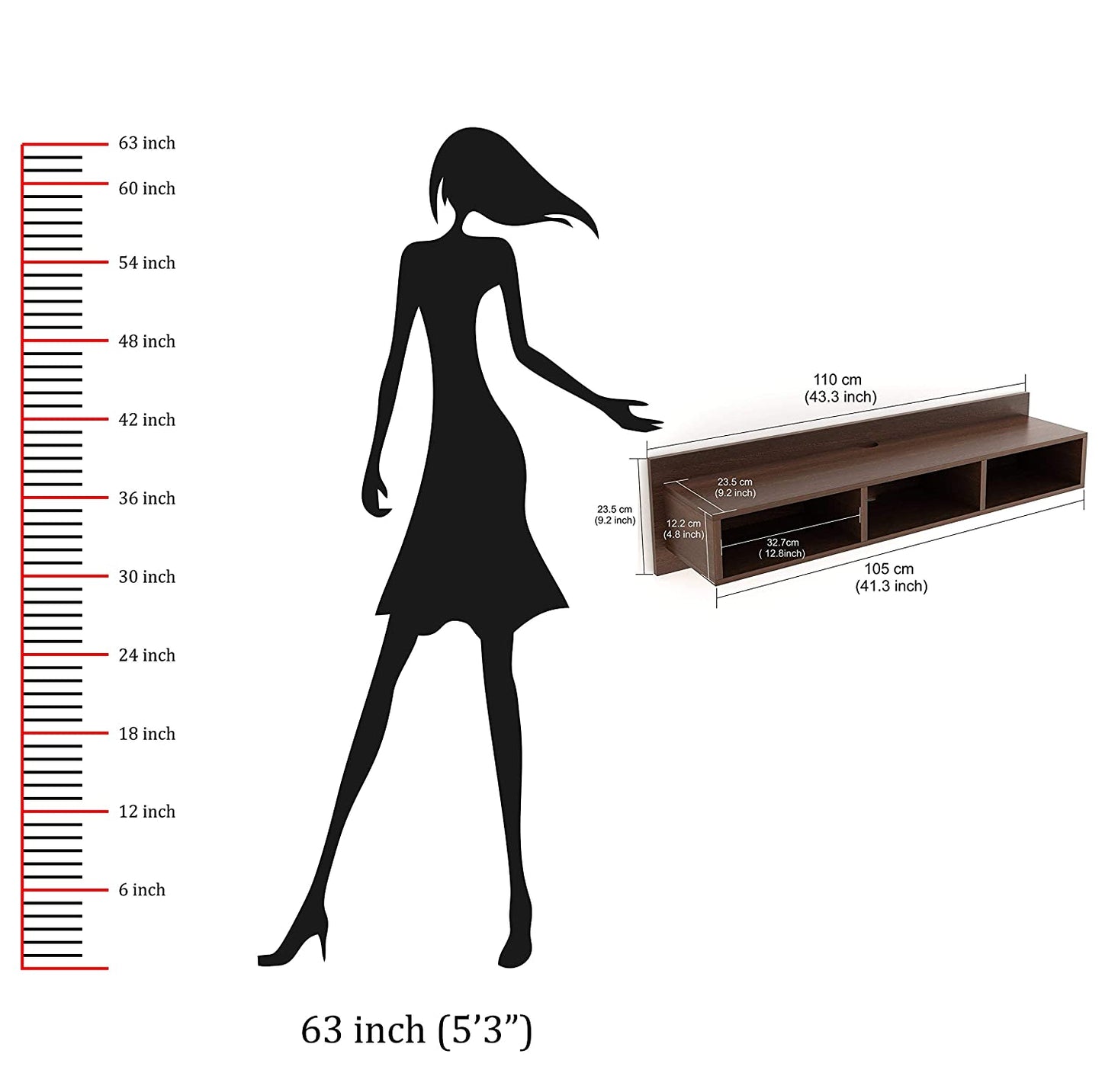TV Stand: Woober TV Entertainment Unit Table with Set Top Box Stand