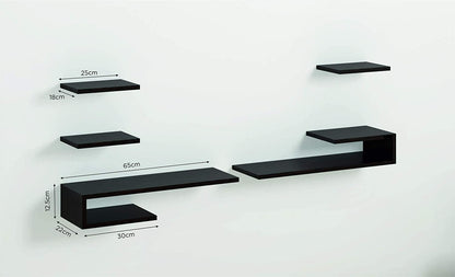 Wall Mount TV Unit: TV Wall Mount With 3 Wall Shelves Display Rack