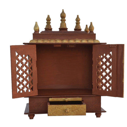 Temple: Rajasthani Ethnic Handcrafted Wooden Temple/Mandir/Pooja Ghar/Mandapam - 18x12x24 inch