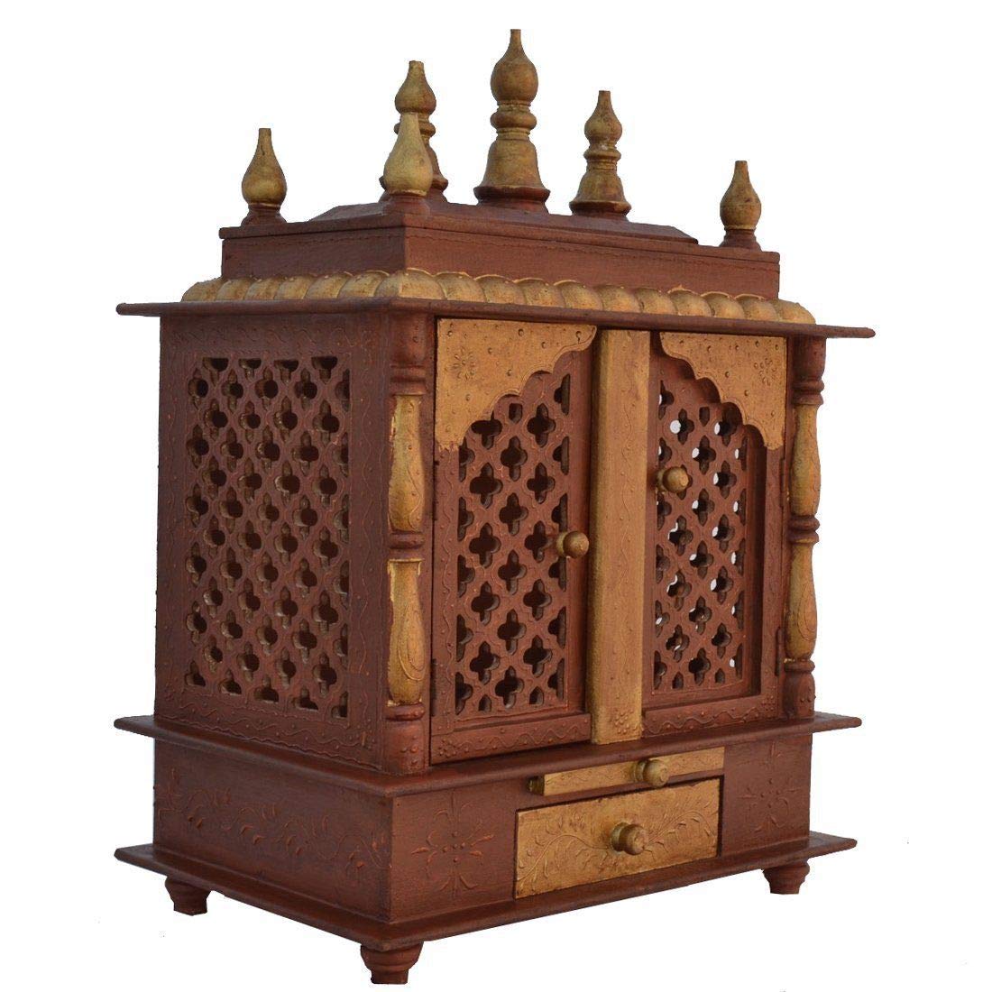 Temple: Rajasthani Ethnic Handcrafted Wooden Temple/Mandir/Pooja Ghar/Mandapam - 18x12x24 inch