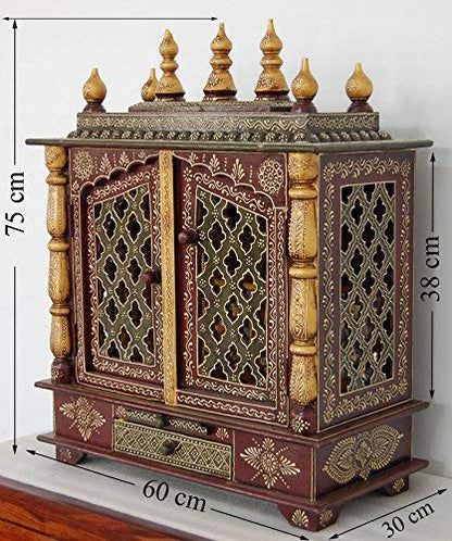 Temple: Rajasthani Ethnic Handcrafted Wooden Temple/Mandir/Pooja Ghar/Mandapam