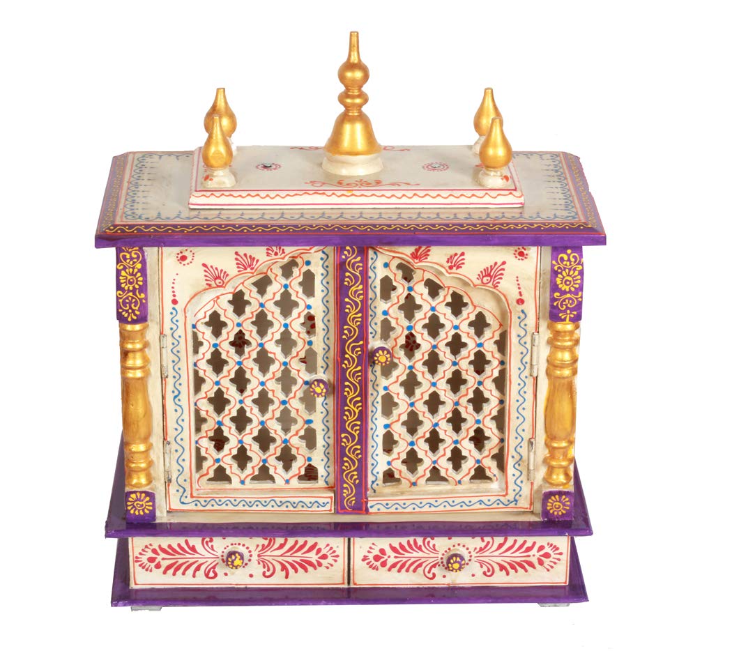 Temple: Rajasthani Ethnic Handcrafted Wooden Temple/Mandir/Pooja Ghar/Mandapam
