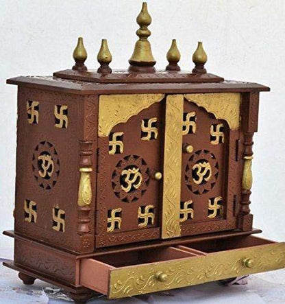 Temple: Rajasthani Ethnic Handcrafted Wooden Temple/Mandir/Pooja Ghar/Mandapam