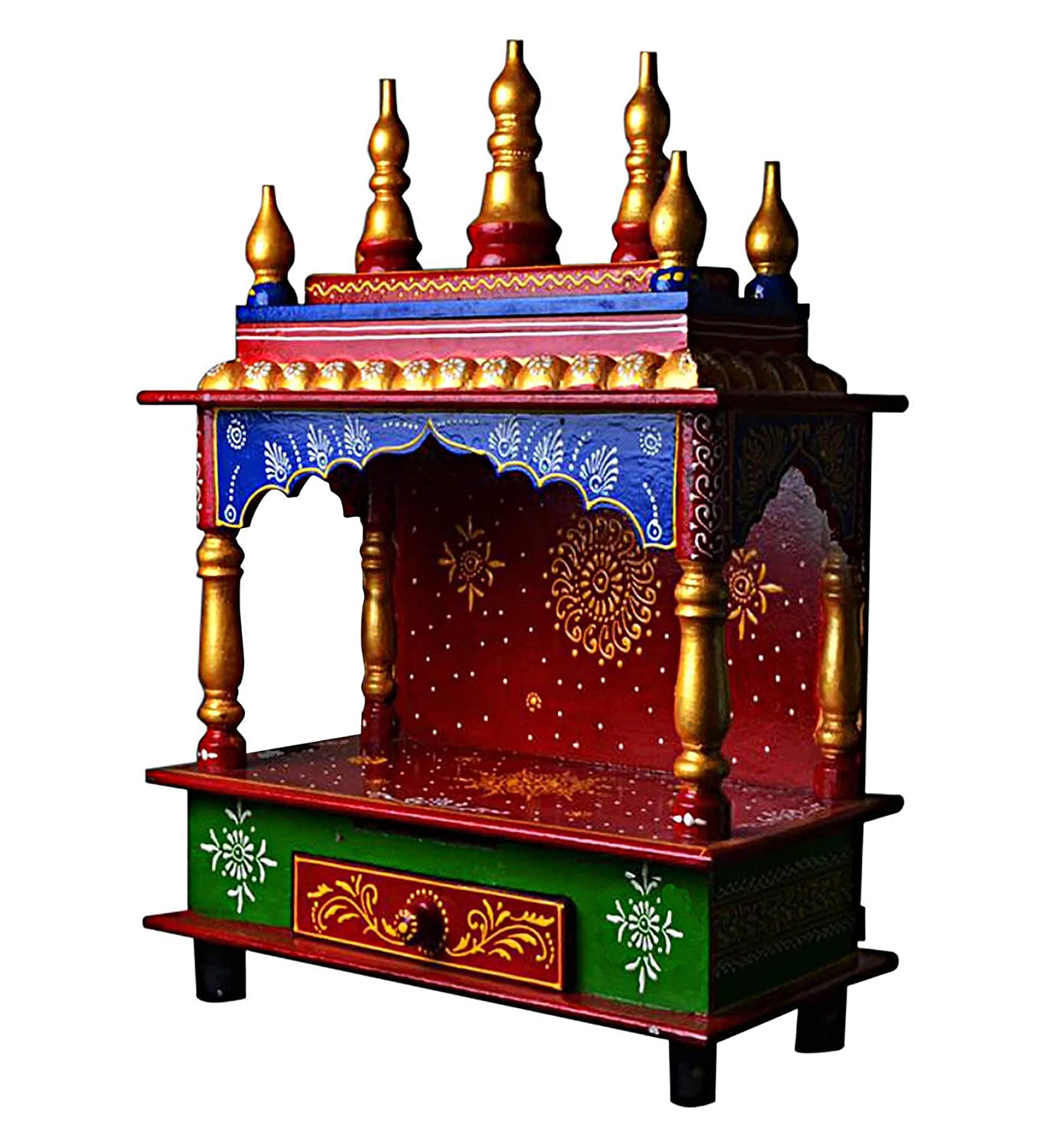 Temple: Rajasthani Ethnic Handcrafted Wooden Temple/Mandir/Pooja Ghar/Mandapam