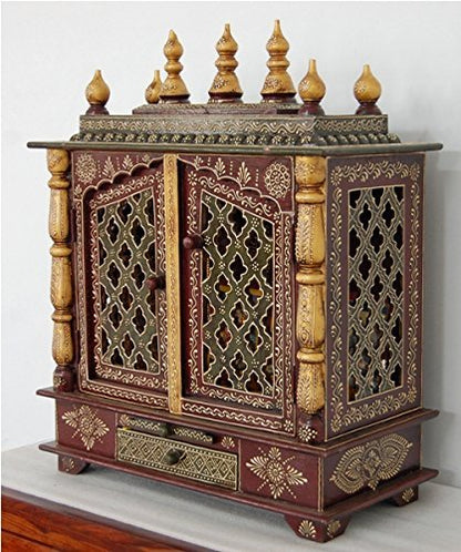 Temple: Rajasthani Ethnic Handcrafted Wooden Temple/Mandir/Pooja Ghar/Mandapam